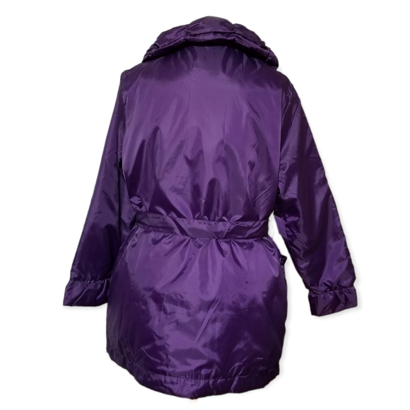 Purple Belted Jacket Woman's Size L - Picture 9 of 14